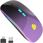 Bluetooth Wireless Mouse with Type-C Receiver Rechargeable 2.4G USB Portable Mobile Optical Office Bluetooth Mice Backlight Mouse, 3 Ddjustable DPI for iPad,Notebook,PC,Laptop,Computer and Windows