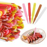 Geetery 1000 Pcs 3" Plastic Steak Marker Plastic Meat Doneness Picks, Rare, Medium Rare, Medium, Medium Well, Well, Steak Temperature Sticks for Catering Barbecues Parties