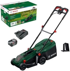 Bosch Cordless Lawn Mower ROTAK18V-32 (Cutting Width: 32 cm, Height of Cut: 25-65 mm, 35 l Fabric Grass Bag, Mulch plug, incl Battery and Charger)
