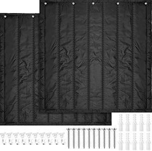 Weysat 2 Pcs Large Soundproof Blanket Sound Dampening Cotton Felt Oxford Cloth Absorption Sheet for Door Acoustic Noise Blocking Studio Absorption,Black (48 x 48 Inch)