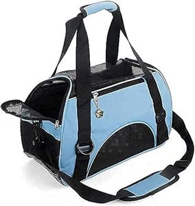 MisteSun Cat Carrier,Soft-Sided Pet Travel Carrier for Cats,Dogs Puppy Comfort Portable Foldable Pet Bag Airline Approved (Small, Blue)