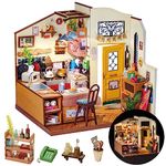 Rolife DIY Miniature House Kit Cozy Kitchen, Tiny House Kit for Adults to Build, Mini House Making Kit with Furnitures, Halloween/Christmas Decorations/Gifts for Family and Friends (Cozy Kitchen)