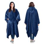 Catalonia Hooded Wearable Blanket Poncho for Adult Women Men, Fleece Wrap Blanket Cape with Hood | Warm, Soft, Cozy, Snuggly | Comfort Gift, No Sleeves