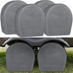 Leader Accessories 4-Pack Tire Covers Fits 29"-31.75" Diameter Tires 5-ply Non-Woven Wheel Covers, UV Coating Tire Protectors for RV Trailer Camper Car Truck Jeep SUV Wheel, Grey