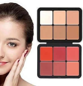 Paleta de Correctores Carla Secret,Paleta de Rubor Facial,Paleta de Maquillaje de 12 Colores,Color Correcting Concealer Cream,Larga DuracióN,A Prueba de Manchas,Aspecto Natural (#01)