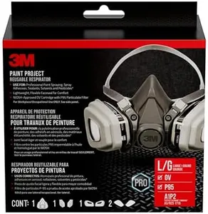 3M P95 / Organic Vapor Paint Project Reusable Respirator 6311, Large Size , NIOSH-APPROVED, Use For Professional Paint Spraying, Lightweight, Flexible, Thermoplastic Faceseal For Comfort (6311P1-DC)