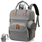 Handcuffs Baby Diaper Bag For Mothers | Maternity Bags | Waterproof | Nappy Backpack | New Mom | Travel | Backpacks | Gifts (Light Grey)