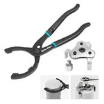 DURATECH 12" Adjustable Oil Filter Pliers, 2-Piece Universal Adjustable Oil Filter Wrench Set, 3 Jaw 2 Way Removal Tool, 63mm-103mm Capacity, Hand Tools for Cars Motorcycles, and Trucks Use