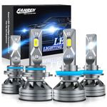 FAHREN H11/H9/H8 Low Beam 9005/HB3 High Beam LED Headlight Bulbs Combo,52000 700% Lumens Super Bright LED Headlights Conversion Kits 6500K Cool White, Pack of 4