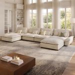 POVISON 182.7'' Oversized Modular Sectional Sofa, Extra Large Deep Seat Cloud Couch, Wide U Shaped Sectional Couch with Adjustable Backrest, Modern Comfy U-Shaped Corner Couches for Living Room, Beige