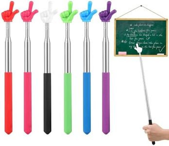 Lonxio 6 Pcs Pointer Finger Stick, Multipurpose Teacher Pointer Stick, Extendable Classroom Pointer and Finger Pointer Stick for School Presentations & Interactive Learning