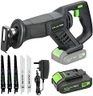 GALAX PRO Reciprocating Saws 20V, Variable Speed 0-3000 SPM Cordless Reciprocating Saw, Tool-Free Blade Change, 5pcs Saw Blade, with 2.0Ah Batteries & Fast Charger