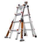 Little Giant Ladders 1304-024 Conquest All-Terrain Multi-purpose Ladders, 4 Tread, Side Mounted Stabiliser Bars, Heavy-wall Military Grade Construction, EN131