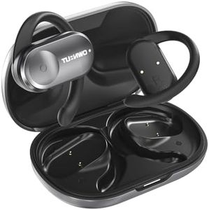 Ownhut Auriculares abiertos Bluetooth 5.3, control táctil, auriculares deportivos inalámbricos, excelencia de audio con graves abiertos, 50 horas de tiempo de ejecución, compañeros en la oficina, ocio