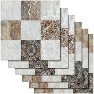 Liwein 30 Piezas Pegatinas de Azulejos Autoadhesivos Baño Cocina Pegatina de Pared Decorativos Adhesivos para Azulejos Resistentes al Agua y Aceite 20×20cm (Mármol)