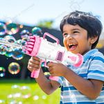 JsR & Company® 32-Hole Electric Gatling Bubble Machine Gun for Kids – Battery-Operated Bubble Blower Toy – Portable Bubble Maker for Outdoor Play, Parties – Ideal Gift for Boys & Girls, Toddlers.