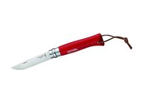 Opinel Knife with Leather Strap - Red, No.0.31'' - 3.34''