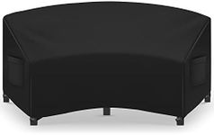 WLEAFJ Curved Patio Sectional Sofa Cover, Waterproof Outdoor Sectional Cover, Heavy Duty Outdoor Sectional Couch Cover, Lawn Patio Furniture Cover with Air Vent 120"/82" L x 36" D x 38" H, Black