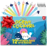 BUNMO Erasable Cute Pens | 12 Fun Kawaii Pens & 12 Ink Refills | Christmas gifts for 6 7 8 9 10 year old girl gifts | Sister Gifts | Stocking Stuffers for Girls & Boys