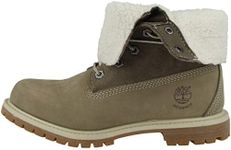 Timberland Women's Teddy Fleece Fold Down WP Boot,Taupe,9 M US