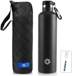 FEIJIAN Botella de Agua Acero Inoxidable 750ML/1000ML, Botella Termica Reutilizable con mosquetón, sin BPA, a prueba de fugas, para Bicicleta, Ciclismo, Gimnasio