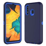 Galaxy A20 Case, For Samsung Galaxy A20/Galaxy A30 Case, Thybx [Drop Protection] Full Body Shock Dust Absorbing Grip Plastic Bumper TPU 3-Layers Durable Solid Phone Sturdy Hard Cases Cover [Dark Blue]