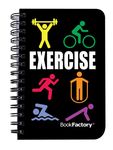 BookFactory Fitness Journal/Workout Journal/Exercise Journal/Log Book, 120 Pages, 3.5” x 5.25" (Pocket Sized Book), Translucent Cover, Wire-O Binding (JOU-120-M3CW-A (Exercise))