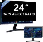 2 Pack Computer Privacy Screen 24 Inch for 16:9 Widescreen Monitor, Removable Eye Protection Anti Glare Blue Light Computer Screen Privacy Shield, Anti Spy Screen Protector Film Privacy Screen 24 in