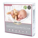 Restline Crib Bamboo Jacquard Mattress Protector Waterproof Baby (Crib) Size.Fitted Sheet Style, 28 x 52” Bassinet Mattress.Soft Bamboo Crib Mattress Protector Pad,Topper and Infant, 6 to 8 inch deep