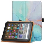 HGWALP Universal Case for 7 Inch / 8 Inch Tablet, Stand Folio Universal Tablet Case Protective Case for 7 Inch 8 Inch Touchscreen Tablet, with Adjustable Mounting Strap and Stand, Marble Blue