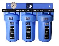 IONIX Sky Tank filteration system with German Housings | Water filter for Flats/Water filter for Builder floors | Small size 12 inchesWhole house water filter|, 1 Set, Blue