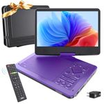 MAGOFLY 12.5" Portable DVD Player with 10.1" IPS Screen for Kids - Car DVD Player with Headrest Mount Bag, 360° Easy Remote, Dual Earphone Jacks, CD/DVD/SD Card/USB Supported, Region Free [Purple]