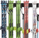 Wallignix Ski Rack, Wall Mounted Ski Storage for Garage Storage Snowboard Organizer System, 10 Pairs of Skis Holder Hangers for Home Shed, Holds Up to 300lbs