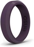 Enso Rings Bevel Thin Silicone Wedding Ring – Hypoallergenic Unisex Stackable Wedding Band – Comfortable Minimalist Band – 5.08mm Wide, 2.16mm Thick Deep Purple: 5