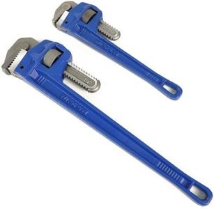 WADFOW Drop Forged 2 Piece (12", 18 ") Pipe Wrench Set: Heavy Duty Hand Tools with Adjustable Plumbing Wrench, Exceed GGG standard