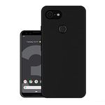 HELLO ZONE Rubber Exclusive Matte Finish Soft Back Case Cover for Google Pixel 3 - Black