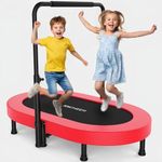ANCHEER Trampoline for Kids, Toddler Trampoline Indoor Sports and Outdoor Games 56" Kids Rebounder 220LBS Capacity with Adjustable Safety Handrail Foldable Jumper for Boys and Girls (ASTM Certified)