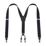 Lafayon Mens Braces Y-back suspenders for Men 35mm Color with 4 Strong Clips Heavy Duty Braces