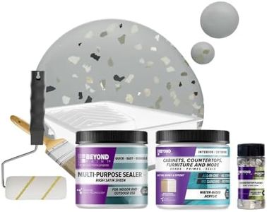 Beyond Paint Smoked Gray Flecks Countertop Makeover Kit with Paint, Sealer, Flecks, and Tools for Countertops, Soft Gray