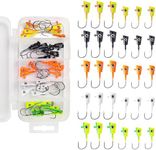 Eupheng Shad Darts Crappie Jigs, ZINC-TECH Shad Shape Underspin Jig Heads 1/32oz 1/16oz 1/8oz 1/4oz for Crappie Bass Panfish Trout Perch Walleye (1/32oz & 1/16oz-30PCS-5 Colors)