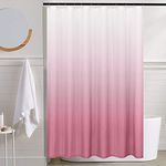 Lazzzy Ombre Pink Shower Curtain for Bathroom Fabric Shower Curtain Set with 12 Shower Curtain Hooks Waterproof Modern Cute Shower Curtain for RV Camper Hotel 70x72 Inches Long 1 Panel Pink