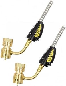 QWORK Turbo Torch Tips, 2 Pack Torch Swirl, MAP-Pro/LP Gas, Self Lighting, Gas Self Ignition Turbo Torch Regulator Brazing Soldering Welding Plumbing Gun