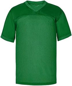 BOROLIN Mens Blank Football Jersey,Polyester Plain Football Shirt Pullover Sports Clothing (Small, Green)