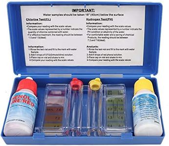 Swimming Pool Test Kit, Spa Water Chemical Kit PH ChlorineQuality Tester Testing Box Chemistry Set Total Ph Hardness Accessories Standard for Accurate Maintenance Hot Tub Needs Ho