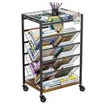 8 Tier Book Cart with Wheels Movabl