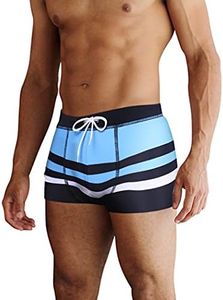 AI'MAGE Short de Bain Boxe pour Hommes avec Cordon de Serrage réglable Bandes Noires XXL