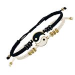 ShiQiao Spl Ying Yang Bracelet for Women Men Cord Bracelet for Best Friend Birthday Christmas Gifts for Boyfriend Girlfriend Matching Bracelets for Couples 2 Pcs