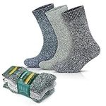 GoWith Men's 3 pairs Norwegian Type Wool Socks, full padded and Reinforced, Pre-Washed Winter Men's Thermal Socks (PACK 3 , 5-12)