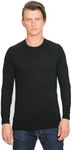 Brass Monkeys - 100% Pure Merino Wool - Long Sleeve Base Layer - Made in New Zealand - Mens Thermal Top - Perfect for Outdoor Sports - Black - XL