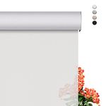 HOTSOON Light Filtering Roller Shades for Windows Cordless Solar Roller Blinds 5% Openness with Cassette Valance Sheer and Glare Reduce Window Shades for Home Office, White,41.5" W x 72" H